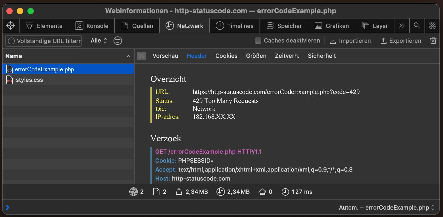 Wat betekent statuscode 429 Too Many Requests?
